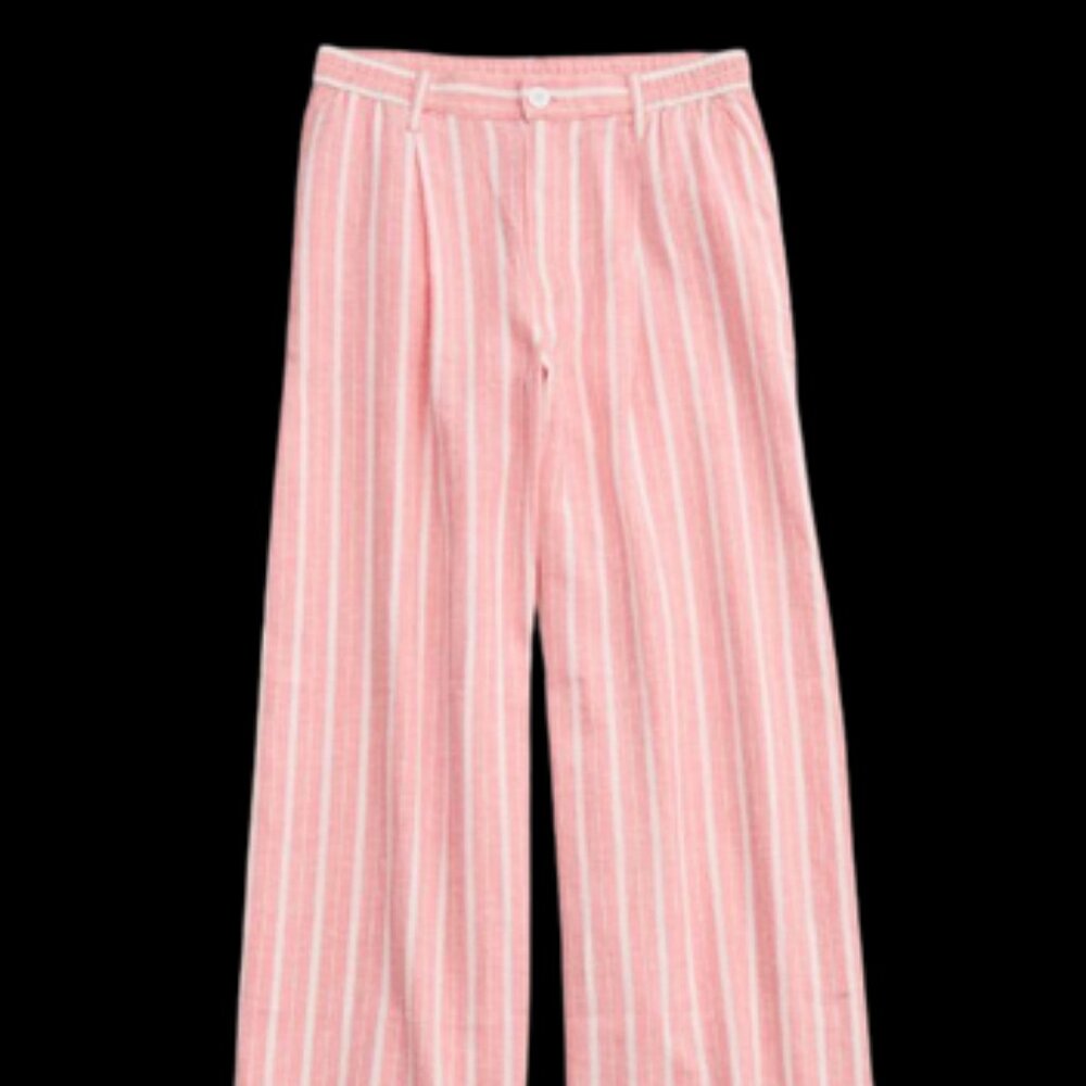 Aerie Pool-To-Party Linen Blend High Waisted Trouser